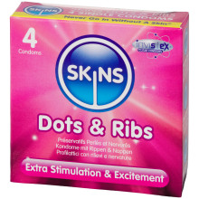 Skins Dots & Ribs Kondomer 4 stk Pack 1