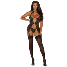 Dreamgirl Scalloped Lace Suspender Body Product model 1